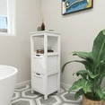 thumbnail image 7 of Bathroom Storage Freestanding Wood Storage Organizer Cabinet with 2 Drawers and 1 Storage Shelf, White, 7 of 7