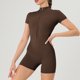 thumbnail image 1 of Monos deportivos con cremallera para mujer, traje de Fitness de una pieza, chándal de gimnasio, mono corto, conjunto de Yoga de verano, monos, ropa deportiva de entrenamiento, 1 of 5