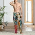 thumbnail image 2 of Mens Pajama Pants, Abstract Colorful Dripping Circles Soft Sleep & Lounge Pants for Men, Cuteness Casual PJ Bottoms Pants with Pockets, 2 of 7