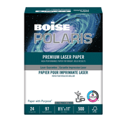 Boise POLARIS® Premium Laser Paper, Letter Size (8 1/2" x 11"), 98 (U.S.) Brightness, 24 Lb, Ream Of 500 Sheets