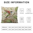 thumbnail image 6 of Nawypu Decorative Pillowcases Green and Ivory Scintillant Hummingbird Vintage Grunge Cushion Rectangle Throw Pillow Case Hidden Zipper One Side Design Printed 2 pcs White, 6 of 6