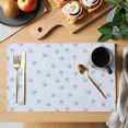 thumbnail image 2 of Blue Flowers Placemats Set of 12 Spring Floral Elegant Pastoral Botanical Place Mats Indoor Wipeable Table Mats Washable Cloth Dining Table Placemats for Kitchen Holiday Party Home Decor 13x19 Inch, 2 of 9