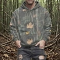 thumbnail image 2 of APEXFWDT Unisex Hooded Sweatshirt for Women Men Long Sleeve Camo Leaf Print Pullover Drawstring Fall Top for Couples Matching,M,C, 2 of 8