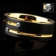 thumbnail image 3 of Anillos de metal cepillado de acero inoxidable con incrustaciones de diamantes de 8 mm de ancho para 9 9, 3 of 8