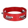 thumbnail image 4 of 6 Inch Handheld Wooden Tambourine Hand Bell Percussion Musical Toy Single Row Metal Jingles Red for Party Kids Games, 4 of 9