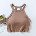 thumbnail image 2 of cfhntfmh Womens Crop Tank Tops with Bulit in Bras Trendy Sleeveless Round Neck Ribbed Knit Blouses Comfy No Underwire Tops, 2 of 5
