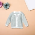 thumbnail image 2 of Coerni Girls V-Neck Cardigan Toddler Button Front Jacket Cable Knit Sweater Coat Top Sweatshirt Preppy Single Breasted Outwear, 2 of 7