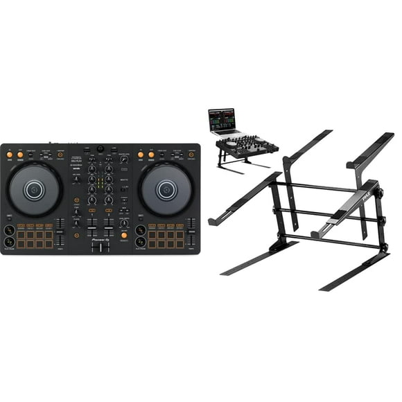 Controlador de DJ Pioneer DJ DDJ-FLX4 de 2 plataformas con soporte para portátil