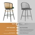 thumbnail image 6 of ANMINY Rattan Swivel Bar Stools Set of 4, 29" Bar Height with Rattan Back and Metal Legs, Mid-Century Modern Armless Boucle Fabric Barstools Seat, Upholstered Bar Height Stools for Kitchen Island, 6 of 12