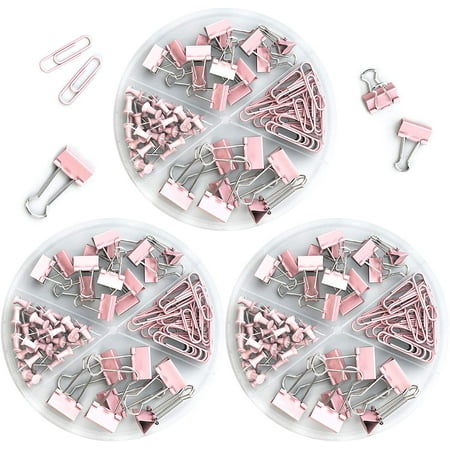

Small Binder Clips and Paper Clips Push Pins Tacks Set Total 216 Pcs Office Clips Kits with Separately Stored Box for Office School Home Desk Supplies Assorted Sizes Multicolor