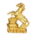 thumbnail image 3 of Figura de caballo de resina, obra de arte, estatua de animal, decoración de escritorio, figura de Feng Shui Oro, 3 of 7