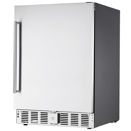 KFFKFF 24 Inch Under Counter Refrigerator, 180 Cans Beverage Refrigerator for Patio & Kitchen, Beverage Cooler for Home & Commercial Use