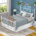 thumbnail image 3 of VECELO Queen Size Metal Bed Frame with Headboard and Footboard, Heavy Duty Platform Bed, No Box Spring Needed, White, 3 of 7