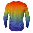 thumbnail image 3 of Tawop T Shirts for Men Crew Neck Long Sleeve Graphic Gradient Casual Multicolor L, 3 of 4
