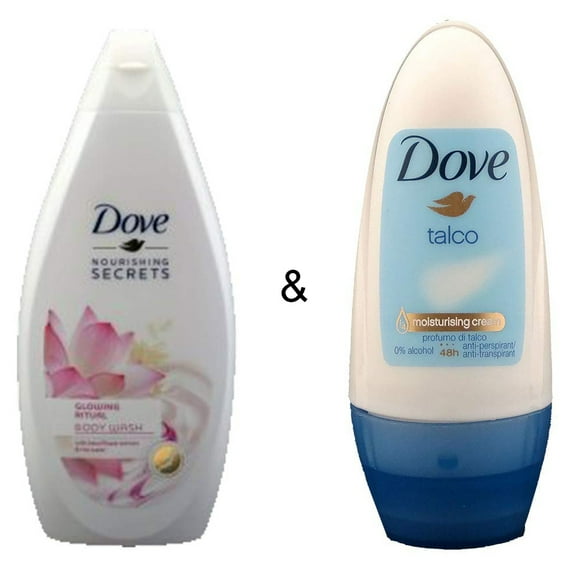 Body Wash Glowing Ritual 500 by Dove & Roll-on Stick Talco 50ml by Dove