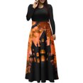 thumbnail image 1 of Long Sleeve Dress,3/4 Sleeve Dress for Women,Womens Fashion Printed Long Sleeve Round-Neck Pullover Patchwork Dress,Dress for Women Casual,Dress with Sleeves, 1 of 5