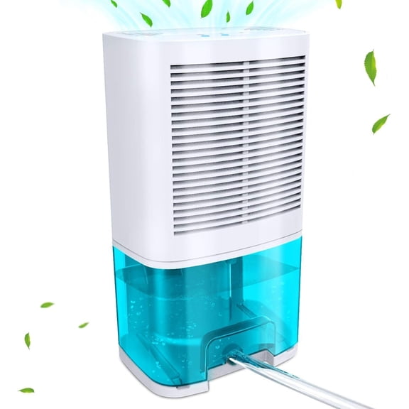 Dehumidifier 68oz(2000ml) Small Dehumidifier with Drain Hose for Up to 650 sq.ft Ultra Quiet Mini Portable Air for Basements Bathroom Bedroom Closet Kitchen RV