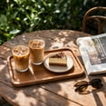 thumbnail image 4 of Wooden Tea Tray, Rustic Coffee Serving Platter for Home Kitchen, Rectangular Drink Board, Small Snack Plate, 4 of 5