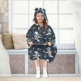 thumbnail image 7 of Dailycode Wearable Blanket Hoodie Oversized Sherpa Flannel Blankets with Pocket for 3-14 Year Old Cartoon Astronauts Star Planet, 7 of 7