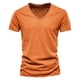 thumbnail image 2 of Camiseta informal de manga corta con cuello en V para hombre: poliéster, fácil de combinar con pantalones, para uso diario, tallas S-XXXXXL., 2 of 3