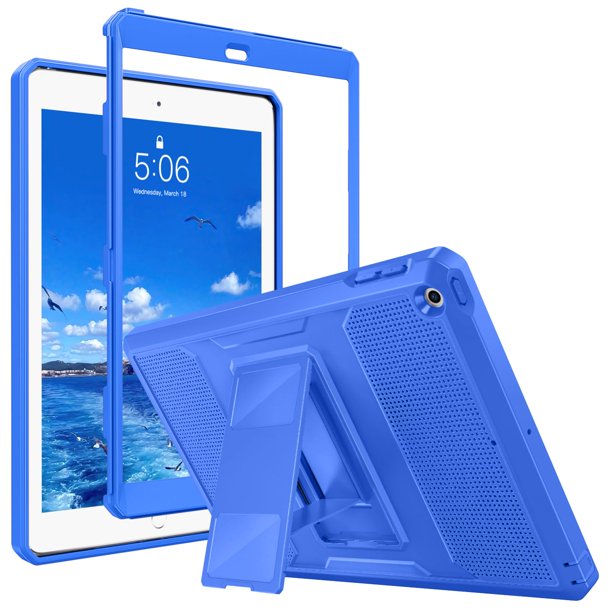 Funda MoKo Heavy Duty a prueba de golpes para iPad 9.7 de 6.ª y 5.ª generación, color azul