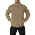 thumbnail image 2 of Dxzfnsa Men's Zipper UP Coats Solid Color Long Sleev Sweatshirt Coats with Pockets Casual Stand Collar The Zipper On Both Arms Sweatshirts, 2 of 7