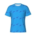thumbnail image 4 of Vsdgher Party Shark Cute Print Men's Dry Fit Mesh Athletic Shirts Moisture Wicking Tennis T-Shirt Tops, 4 of 9