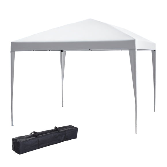 Outsunny Abri de Jardin Pliante Escamotable 10 x 10 Pi pour l'Extérieur, Blanc