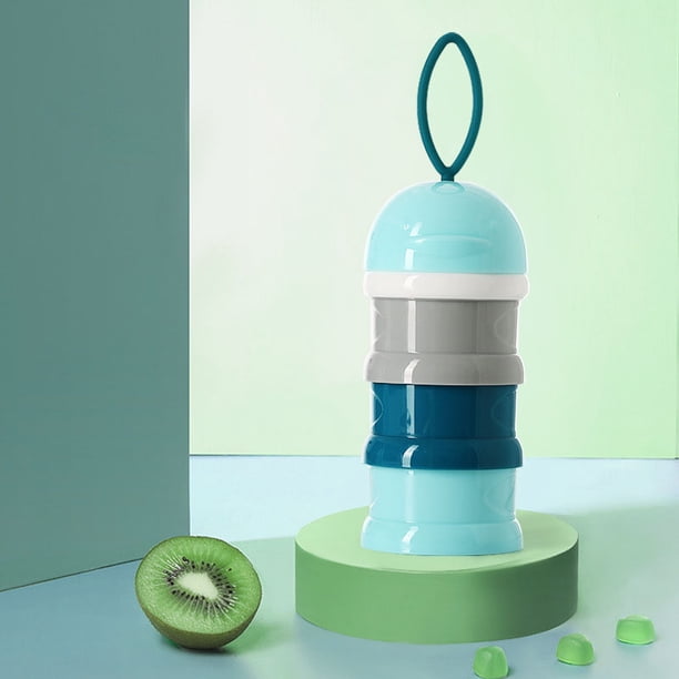 Dispensador de fórmula para bebés, contenedor dispensador de leche en polvo portátil con asa de transporte y cuchara para viajes, actividades al aire libre con bebés oso de fresa Hogar
