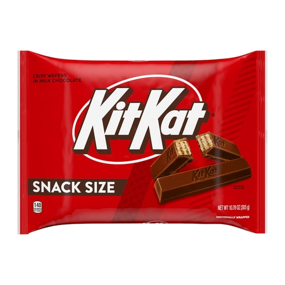 KIT KAT®, Milk Chocolate Wafer Snack Size Candy Bars, Individually Wrapped, 10.78 oz, Bag
