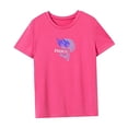 thumbnail image 4 of Camiseta para mujer Ropa de verano Camiseta simple con cuello redondo para caminar senderismo viajes Rosa Rosa, 4 of 7