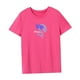 thumbnail image 4 of Camiseta de verano para mujer, camiseta informal con cuello redondo para actividades al aire libre Rosa Rosa, 4 of 7
