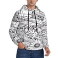 thumbnail image 2 of Rateoe Country Farm Scene Pattern Mens Hoodie, Pullover Hooded Sweatshirt, Kangaroo Pocket Hoodie Ideal for Daily Wear, Travel and Home-3X-Large, 2 of 7