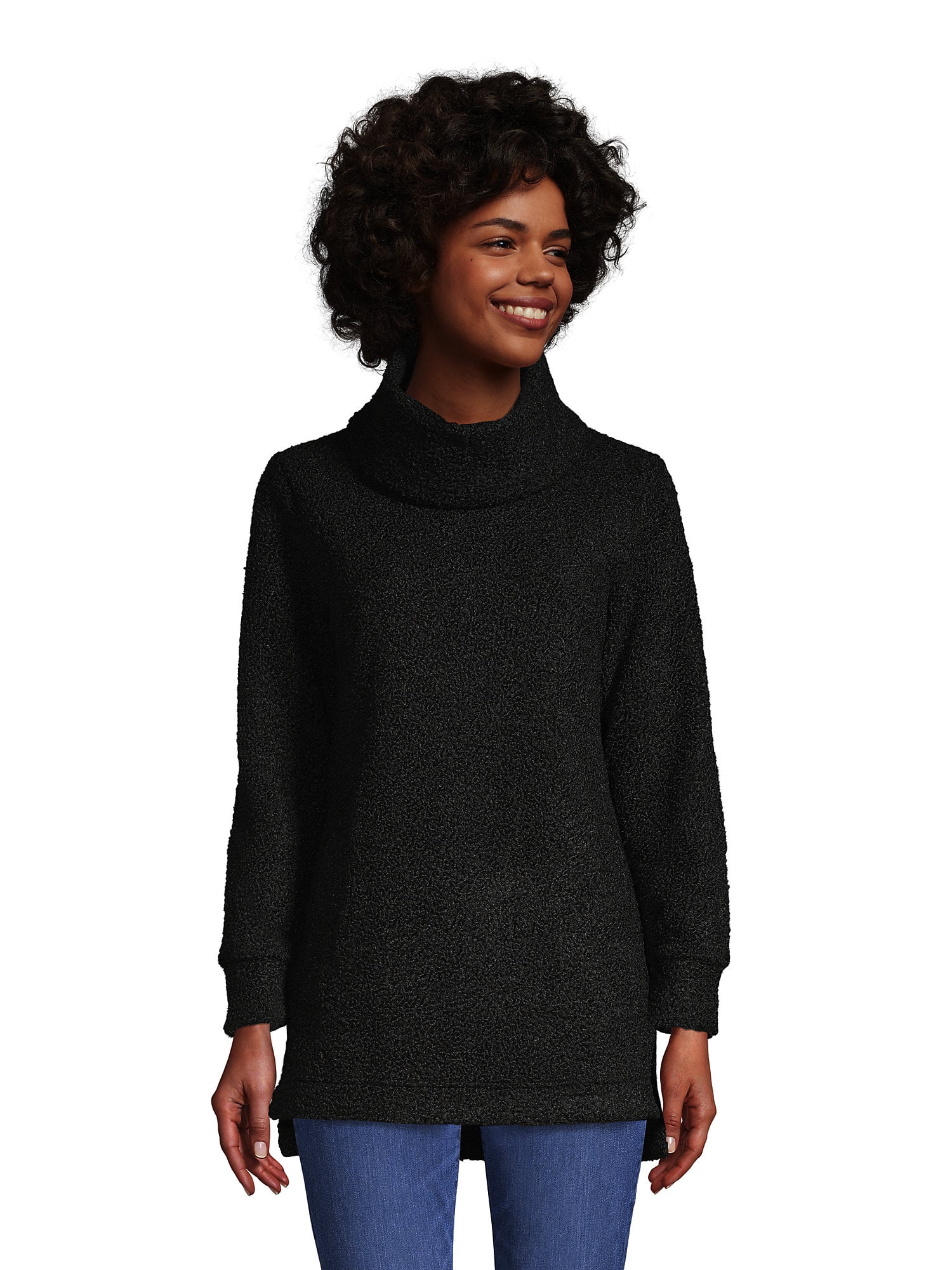 Women's boucle fleece tunic pullover Clearance