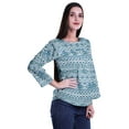 thumbnail image 3 of Moomaya Printed Button Placket Full Sleeve Top Round Neck WoMen's Casual Summer Tunic, 3 of 6