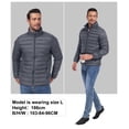 thumbnail image 3 of Lavenicole Mens Puffer Jacket - Waterproof Zip Up Hooded Lightweight Jacket for Men Darkgray 3XL, 3 of 7