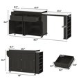 thumbnail image 2 of ANPOO Large Kitchen Island with Extendable Dining Table and Power Outlet, Rolling Kitchen Island Cart on Wheels with 2 Storage Cabinets & 2 Drawers & 3 Spice Racks, Island Table for Kitchen, 2 of 9