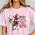 thumbnail image 3 of Raccoon T-Shirt, Feral Girl Christmas Shirt, Sorry Santa I've Been Extra Feral, Funny Holiday Gift, Cute Animal Tee, 3 of 5