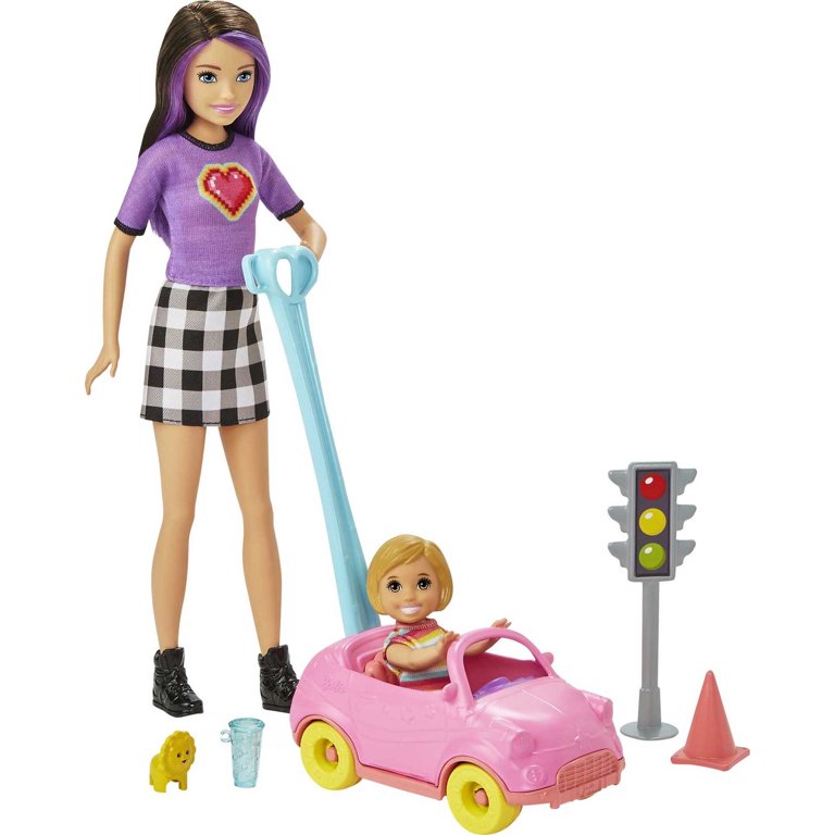 Barbie Skipper Babysitters Inc. Accessories Set with Small Toddler Doll & Toy Car, Plus Traffic Light, Cone, & Lion Toy, Gift for 3 to 7 Year Olds - Walmart.com
