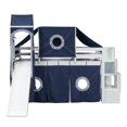 thumbnail image 4 of Harper & Bright Designs Twin Size Loft Bed with Tent and Tower, Wood Low Loft Bed with Slide and Storage Stairs for Boys Girls, Blue, 4 of 15