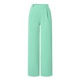 thumbnail image 4 of felwors Women Office Wide High Waist Pants Loose Fit Elastic Waist Pleated Front Trousers for Work Casual Light Green, L, 4 of 5