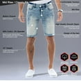 thumbnail image 4 of CULTURA Men's Denim Shorts Fashion Roll Up Slim Fit Modern Stretch Jean Shorts for Men, Slant Stitch Coin Pocket, Jet Black, 4 of 6