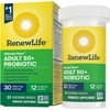 Renew Life Probiotic Adult 50 Plus Probiotic Capsules, Daily Supplement Supports Urinary, Digestive and Immune Health, L. Rhamnosus GG, Dairy, Soy and gluten-free, 30 Billion CFU, 30 Count