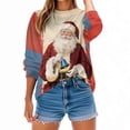 thumbnail image 5 of YUGYXL Womens Christmas Sweatshirts Loose Fit Christmas Patterns Long Sleeve Pullover Casual Holiday Merry Xmas Sweatshirt A Multicolor XL, 5 of 9