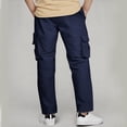 thumbnail image 4 of Boys Sports Cargo Pants Stretch Elastic Waist School Long Pant Twill Joggers for Kids Hiking Pants, 4 of 8