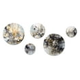 thumbnail image 2 of Designart "Delicate Brushstrokes Grey and Gold II" Abstract Marble Metal Wall Art Set of 5 Piece, 2 of 5