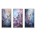 thumbnail image 2 of Designart "Pointillism Art of Enchanted Winter Frost II" Animals Framed Wall Art Set Of 3 - Multi-Color Forest Winter Frame Gallery Set For Office Decor, 2 of 6