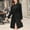 Black, variant on HWRETIE Women's Casual Trench Coat Button Pocket Warm Overcoat Stylish Layering Outerwear for Work Travel or Everyday Wear