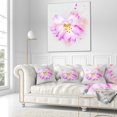 thumbnail image 3 of Designart Watercolor Pink Rose Illustration - Floral Throw Pillow - 18x18, 3 of 5