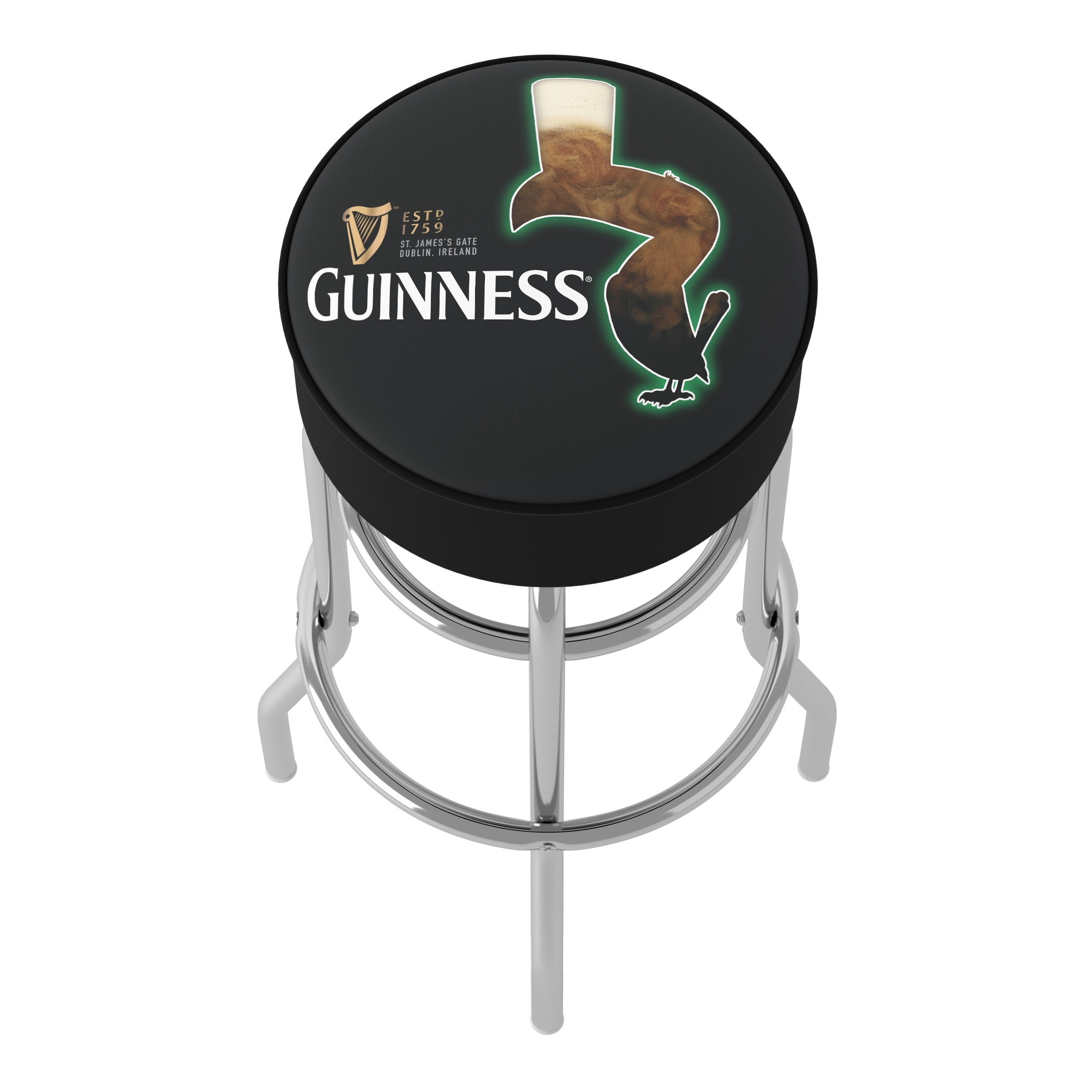 Trademark Gameroom Guinness Feathering Bar Stool with Padded Seat